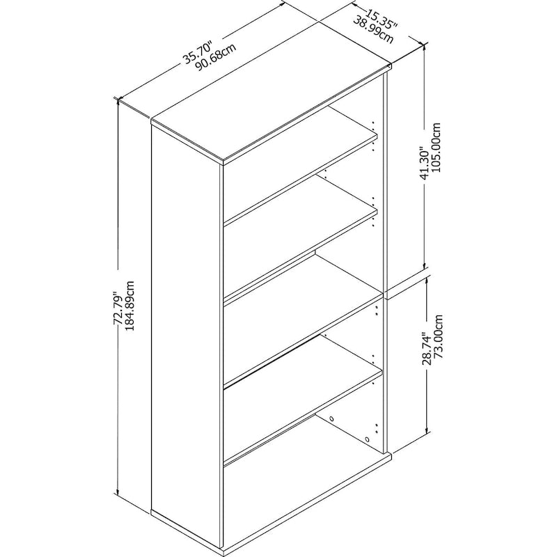 Tall 5-Shelf Bookcase Bookshelf Organizer