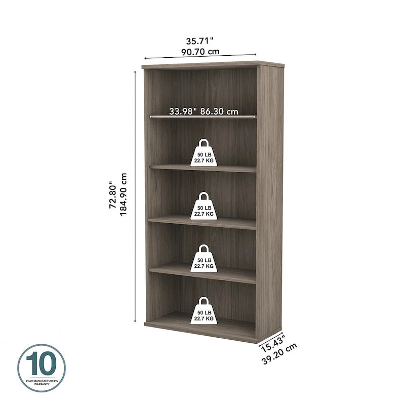 Tall 5-Shelf Bookcase Bookshelf Organizer