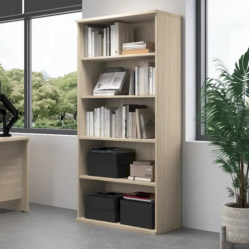 Tall 5-Shelf Bookcase Bookshelf Organizer