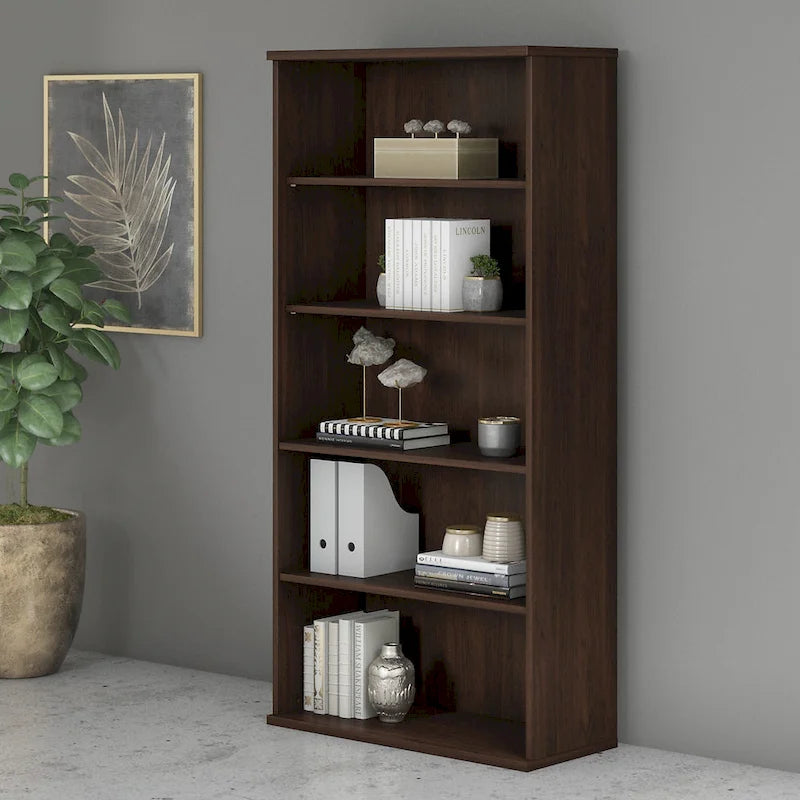 Tall 5-Shelf Bookcase Bookshelf Organizer