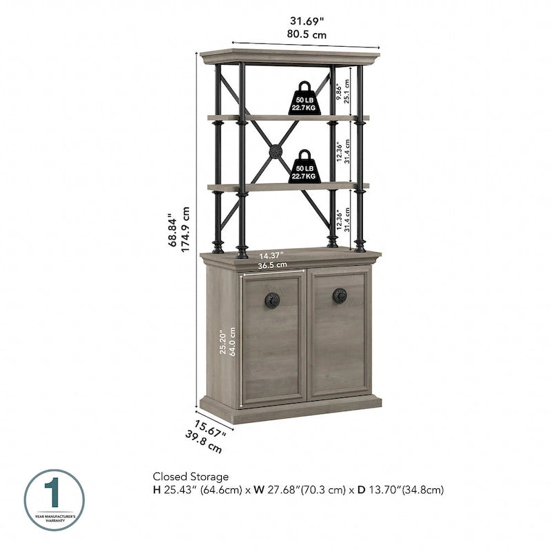 Designer Bookcase with Doors