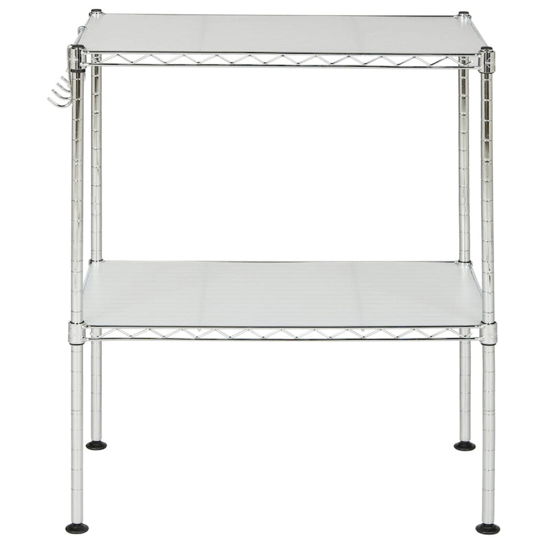 2-Tier Chrome Wire Microwave Rack - 20Wx12Dx24H