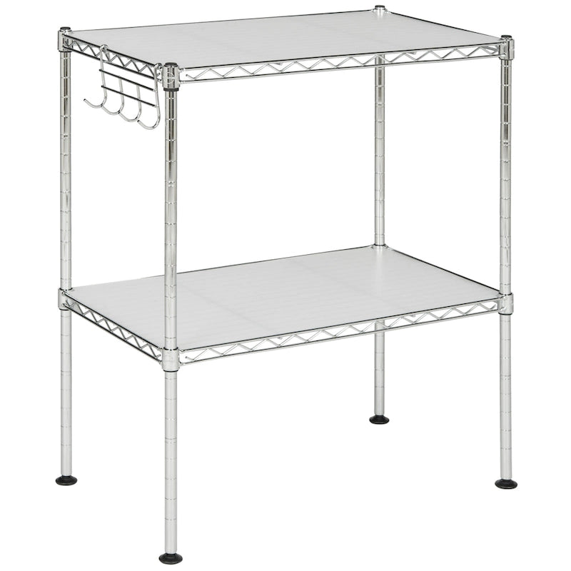 2-Tier Chrome Wire Microwave Rack - 20Wx12Dx24H