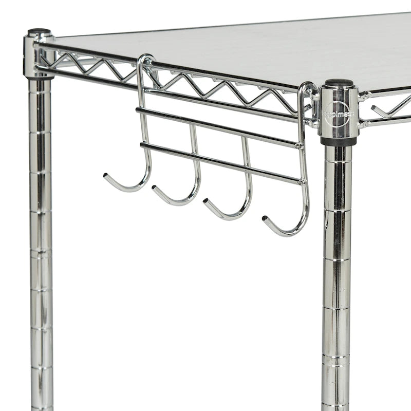 2-Tier Chrome Wire Microwave Rack - 20Wx12Dx24H