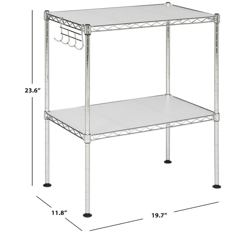 2-Tier Chrome Wire Microwave Rack - 20Wx12Dx24H