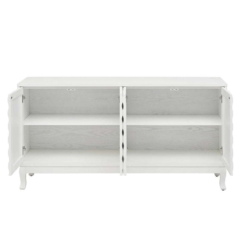 Wavy Pattern Doors Sideboard with Adjustable Shelves