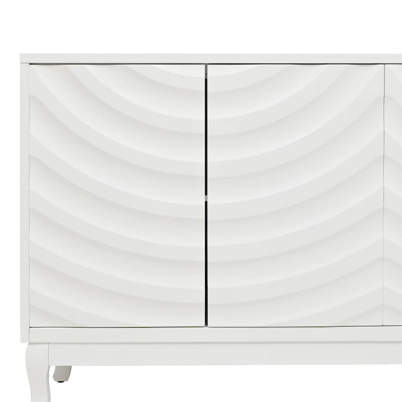 Wavy Pattern Doors Sideboard with Adjustable Shelves