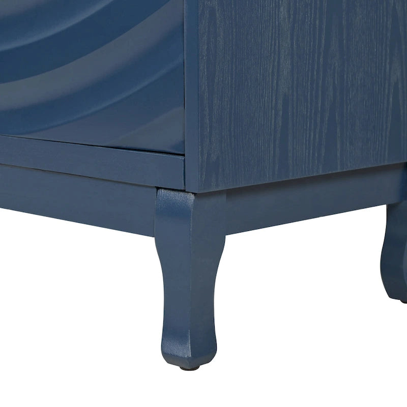 Wavy Pattern Doors Sideboard with Adjustable Shelves