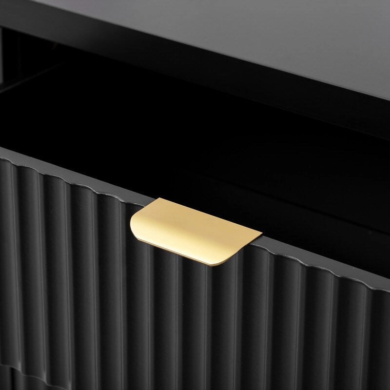 Wave-Patterned Sideboard with 4 Doors, 2 Drawers & 3 Adjustable Shelves