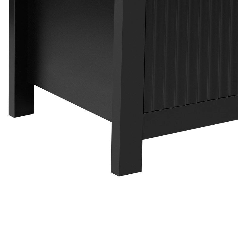 Wave-Patterned Sideboard with 4 Doors, 2 Drawers & 3 Adjustable Shelves