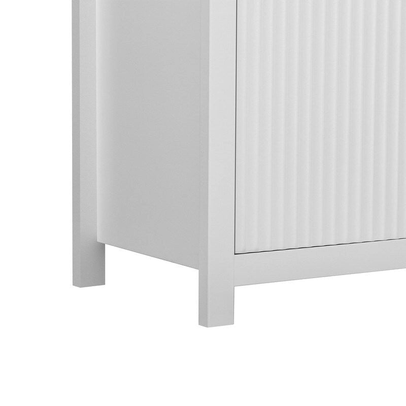 Wave-Patterned Sideboard with 4 Doors, 2 Drawers & 3 Adjustable Shelves