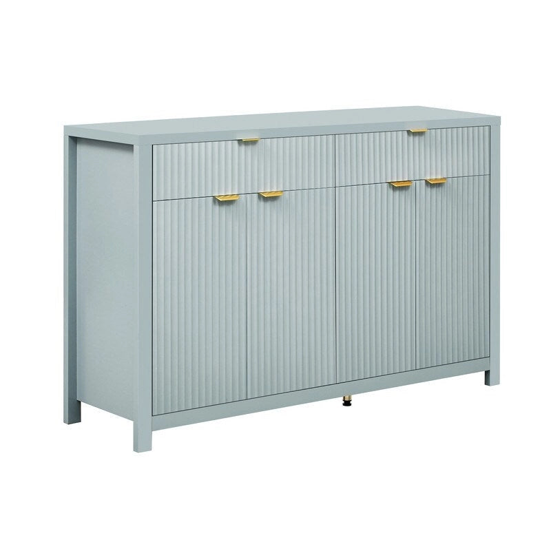 Wave-Patterned Sideboard with 4 Doors, 2 Drawers & 3 Adjustable Shelves