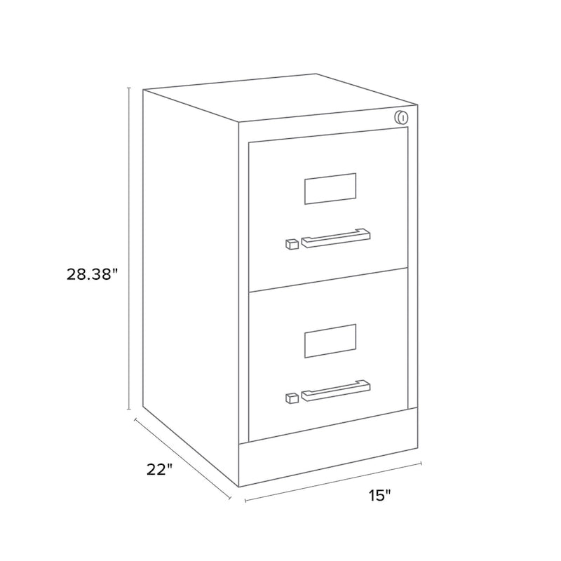 22 Deep 2-Drawer Letter Vertical File Cabinet