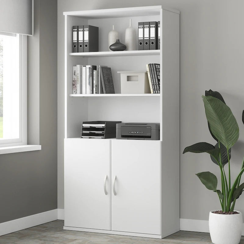 Tall 5 Shelf Bookcase with Doors