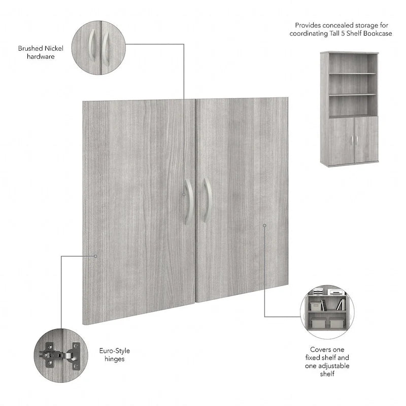 Tall 5 Shelf Bookcase with Doors