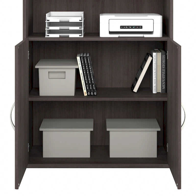 Tall 5 Shelf Bookcase with Doors