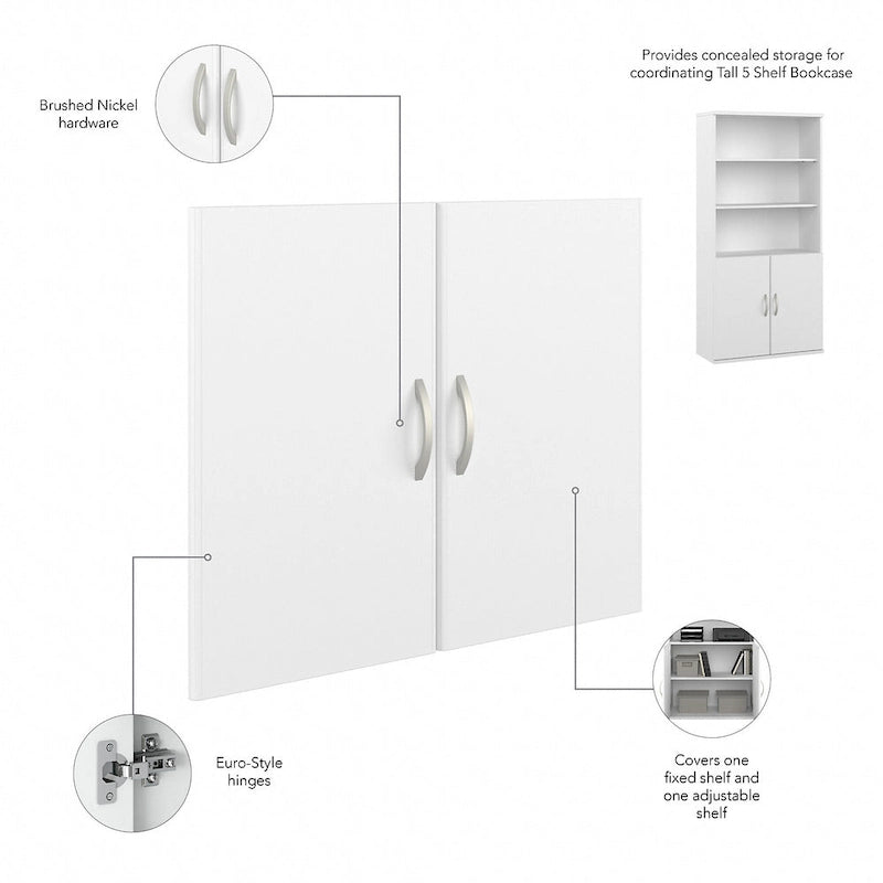 Tall 5 Shelf Bookcase with Doors