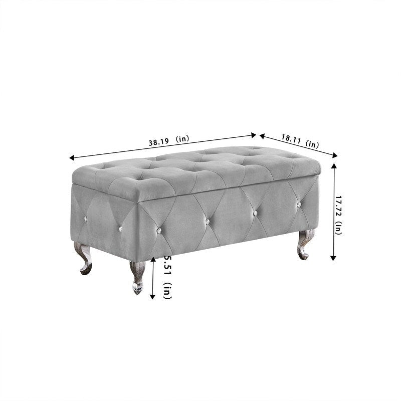 Storage Bench with Flip Top & Safety Hinge, Padded Seat