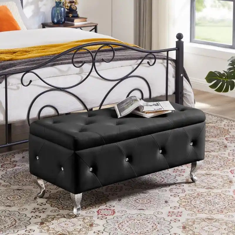 Storage Bench with Flip Top & Safety Hinge, Padded Seat