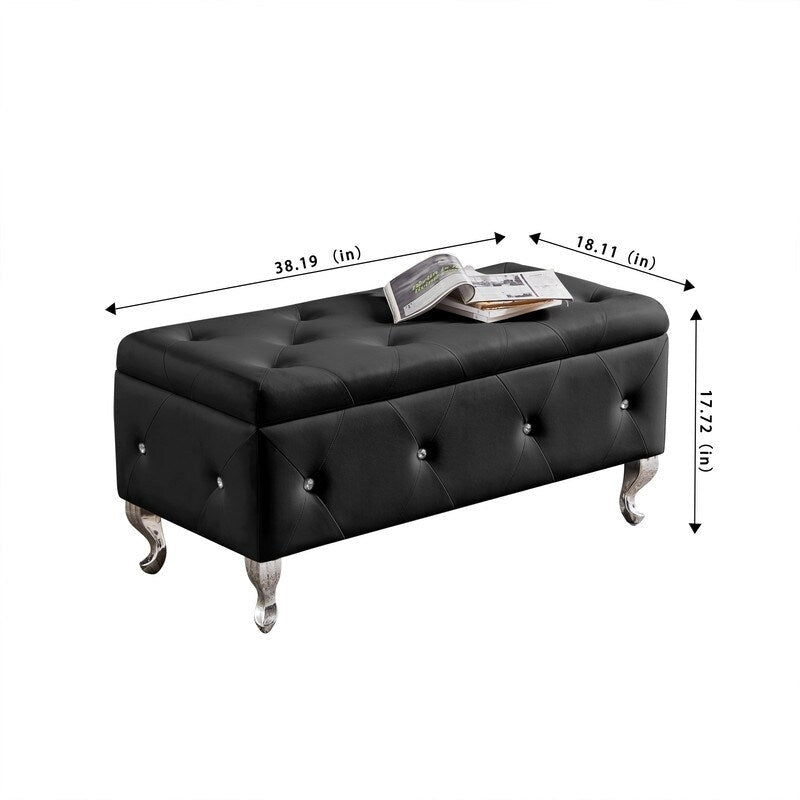 Storage Bench with Flip Top & Safety Hinge, Padded Seat