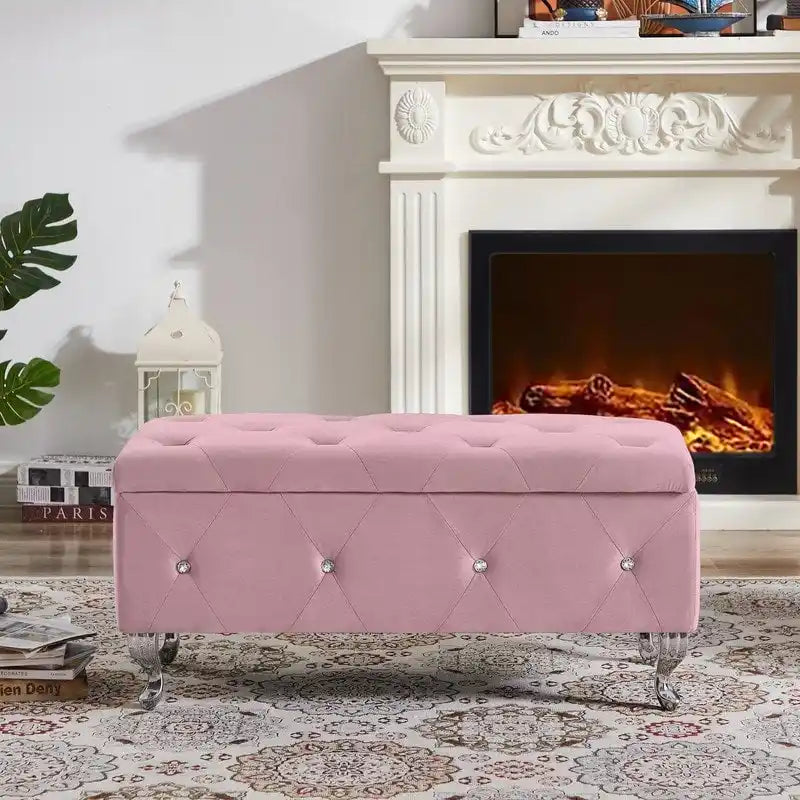 Storage Bench with Flip Top & Safety Hinge, Padded Seat