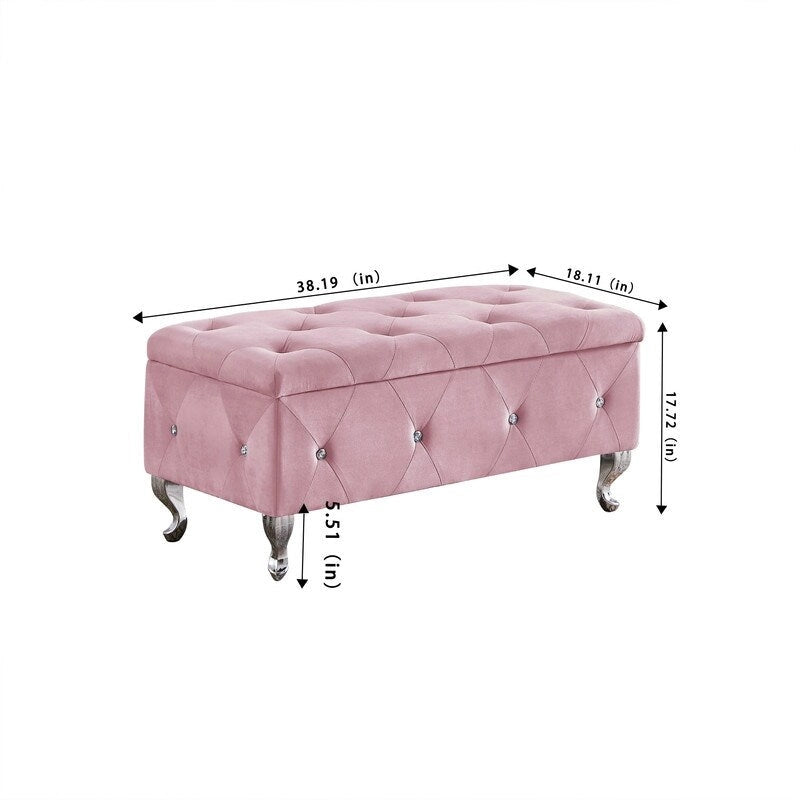 Storage Bench with Flip Top & Safety Hinge, Padded Seat