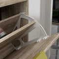 Timechee Shoe Cabinet with 3 Mirrored Flip Drawers, Free Standing Slim