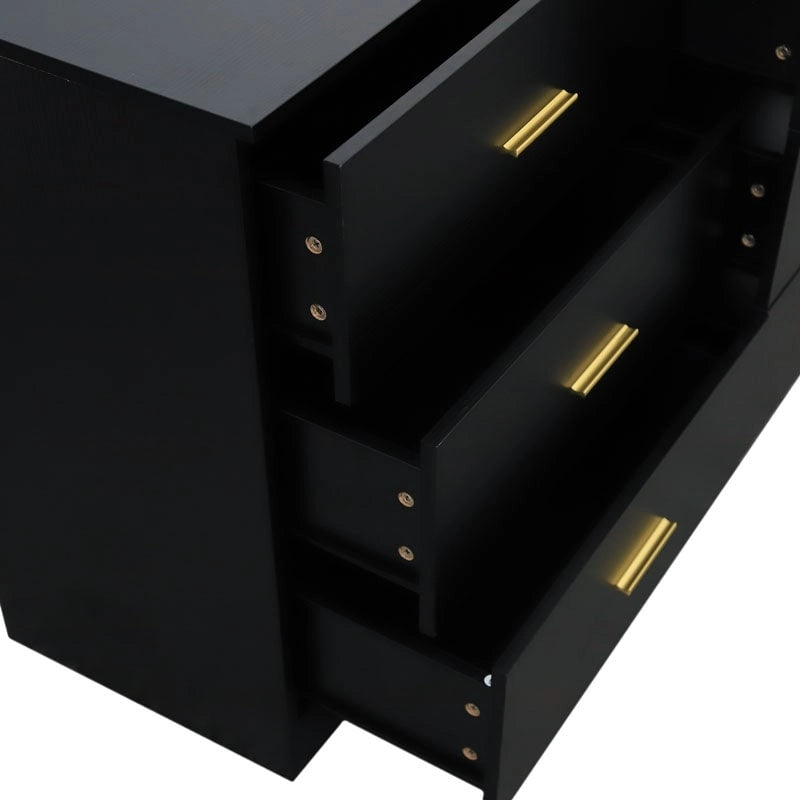 Black 6-Drawer Dresser for Bedroom