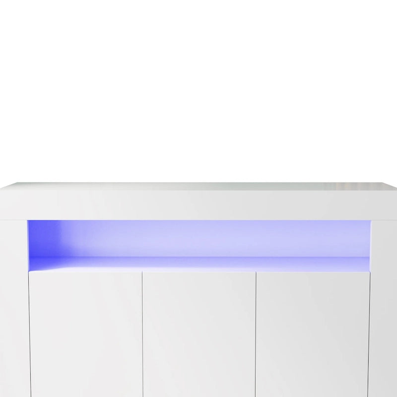 Sideboard Storage Cabinet with LED Light, 3 Doors