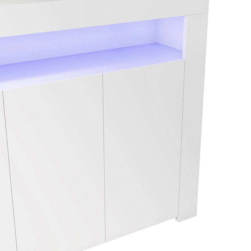 Sideboard Storage Cabinet with LED Light, 3 Doors