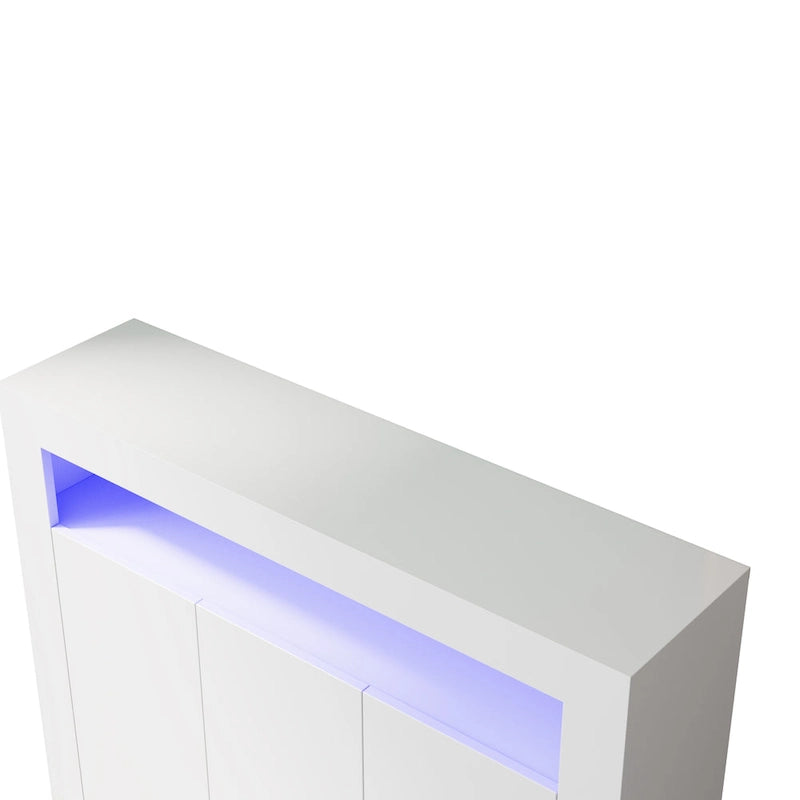 Sideboard Storage Cabinet with LED Light, 3 Doors