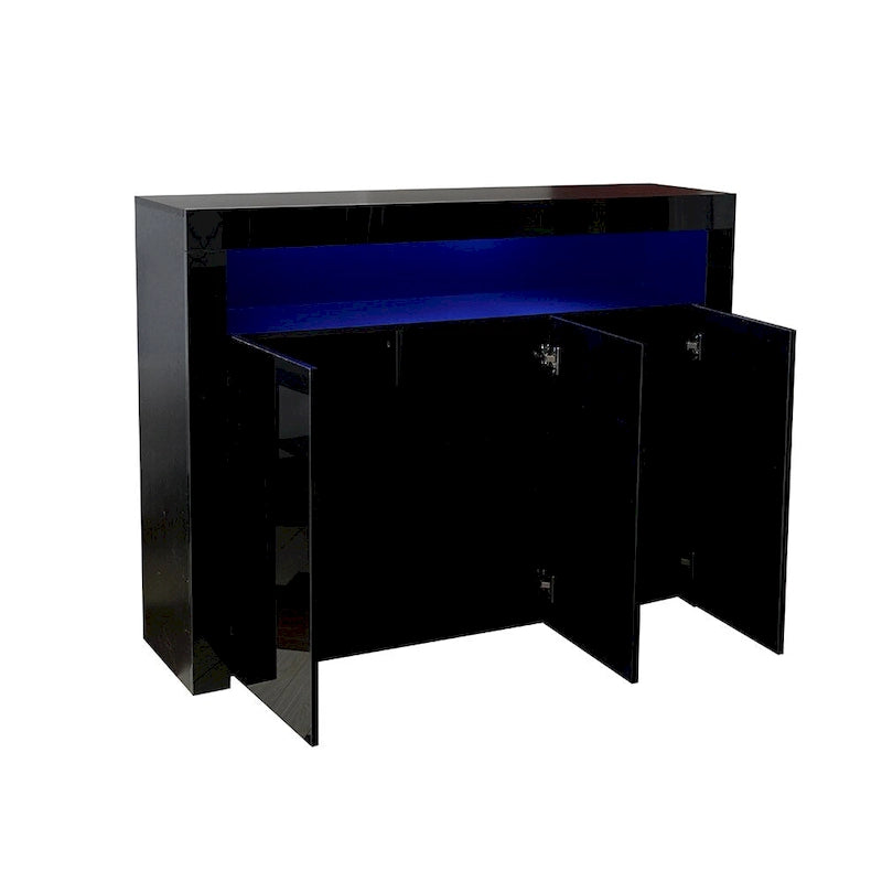Sideboard Storage Cabinet with LED Light, 3 Doors