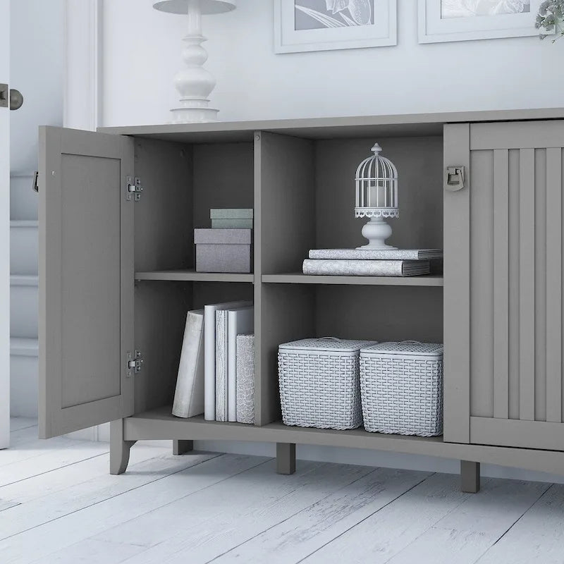 Accent Storage Cabinet with Doors in Gray - 46.22L x 12.76W x 29.96H