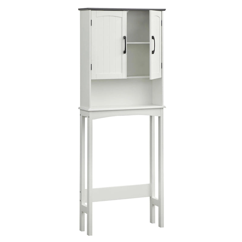 Over the Toilet Space Saver with Cabinet and Open Shelf