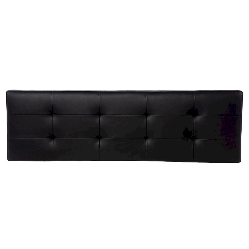 Contemporary Black Faux Leather Bench