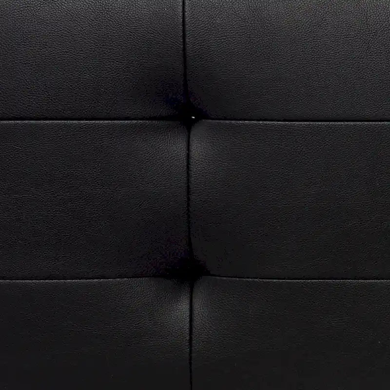 Contemporary Black Faux Leather Bench