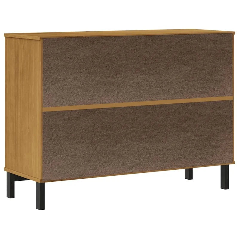 Sideboard with Glass Door 43.3x15.7x31.5 Solid Wood Pine