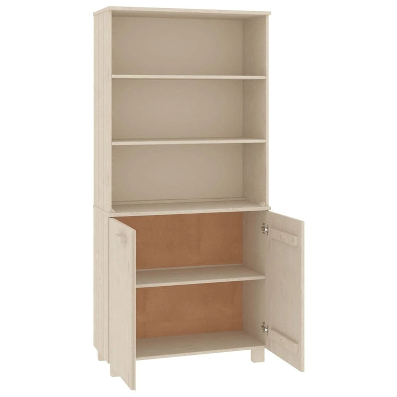 Drawer Cabinet Bookshelf with Storage Shelves Solid Wood Pine - 33.5 x 13.8 x 70.9