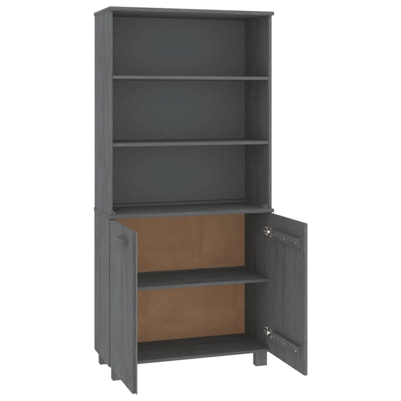 Drawer Cabinet Bookshelf with Storage Shelves Solid Wood Pine - 33.5 x 13.8 x 70.9
