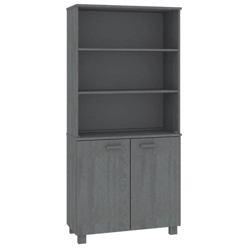 Drawer Cabinet Bookshelf with Storage Shelves Solid Wood Pine - 33.5 x 13.8 x 70.9