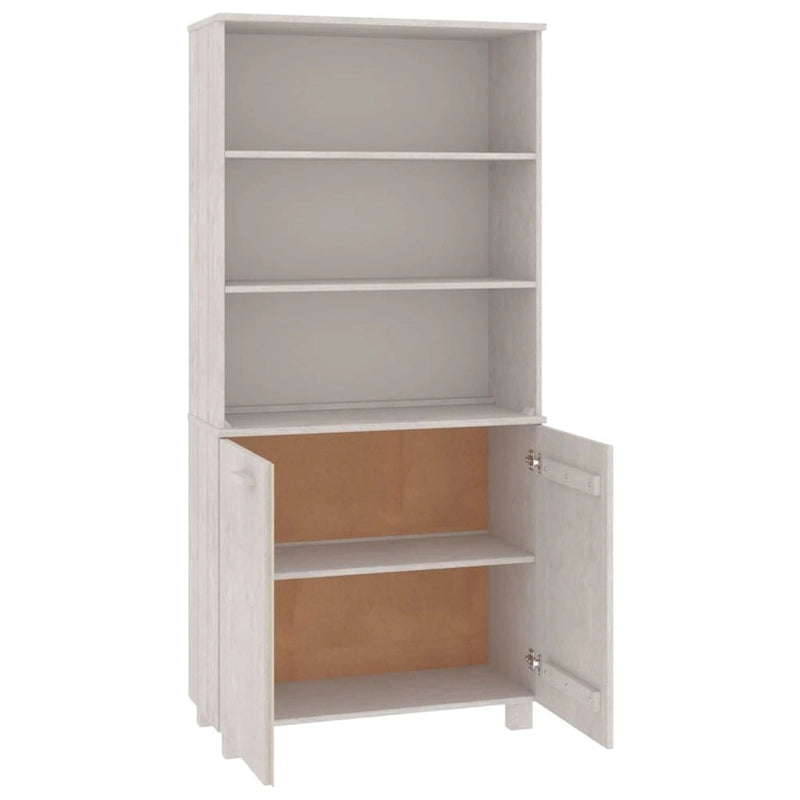 Drawer Cabinet Bookshelf with Storage Shelves Solid Wood Pine - 33.5 x 13.8 x 70.9