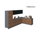 Kitchen Natural Teak & Black Base Size 11Ft Wide - 138x85