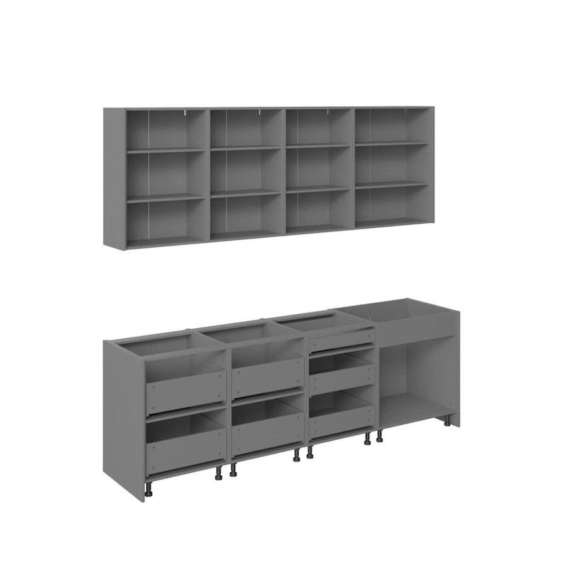 Kitchen Cabinet Set Black 8.5Ft Wide - 103x24