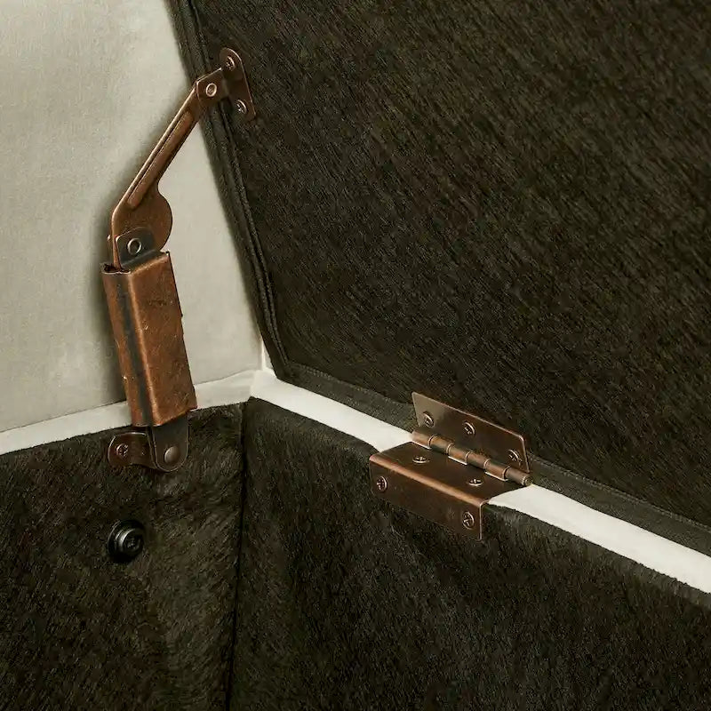 Tufted Storage Bench with Nailhead Trim and Arms