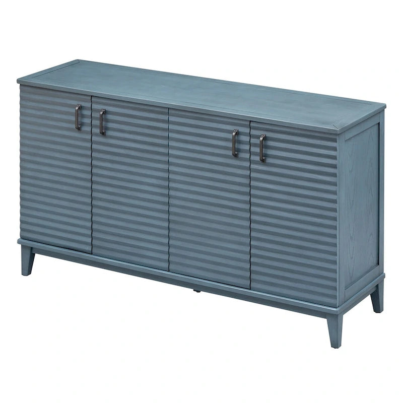 Sideboard with 4 Door Large Storage Buffet with Adjustable Shelves and Metal Handles