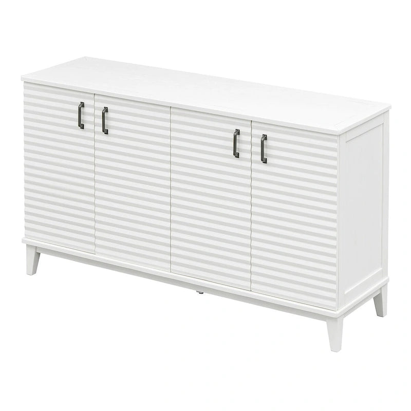 Sideboard with 4 Door Large Storage Buffet with Adjustable Shelves and Metal Handles