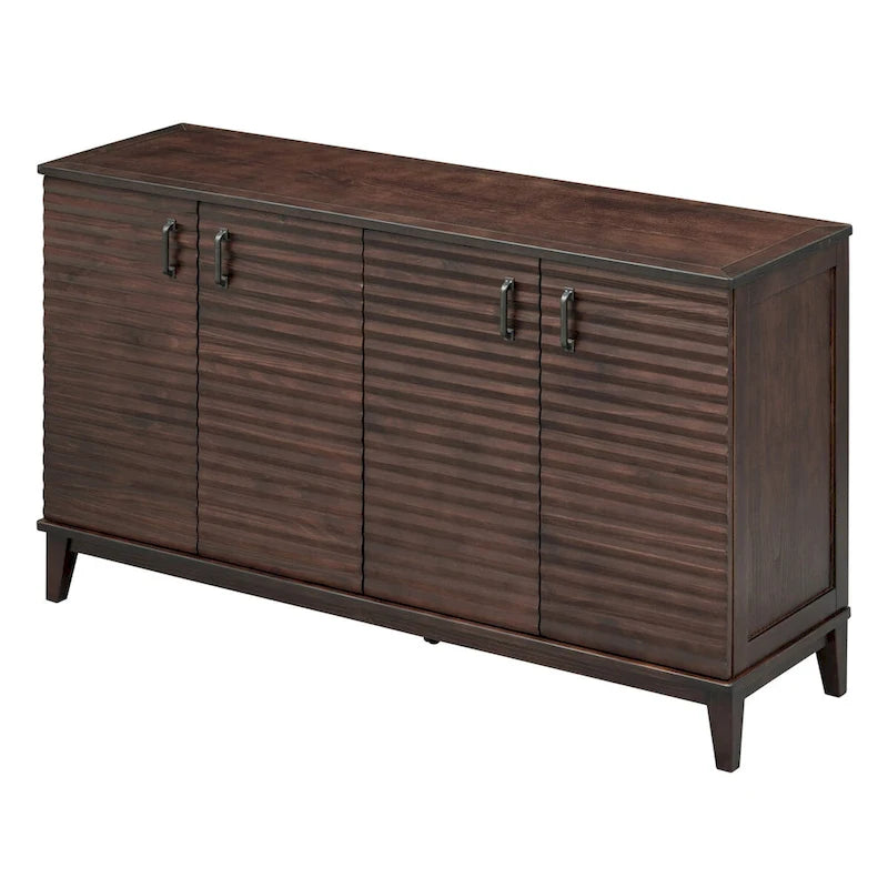 Sideboard with 4 Door Large Storage Buffet with Adjustable Shelves and Metal Handles