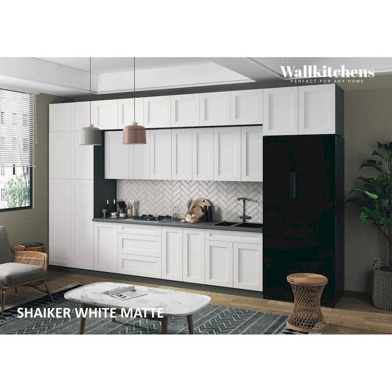 Kitchen White Matte Color Base Size 15Ft Wide - 180x107