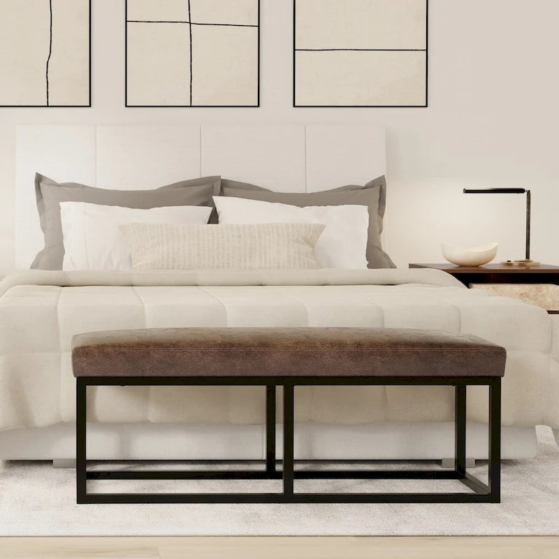 44 inch Wide Contemporary Rectangle Ottoman Bench - 14.6 D x 44 W x 18.5 H