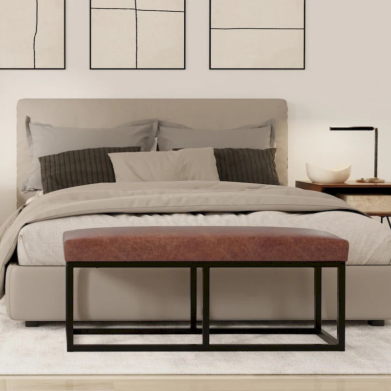 44 inch Wide Contemporary Rectangle Ottoman Bench - 14.6 D x 44 W x 18.5 H